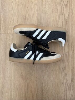 adidas Black White Samba Sneakers with Gum Sole